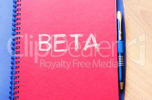Beta write on notebook