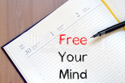 Free your mind write on notebook