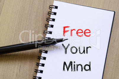 Free your mind write on notebook