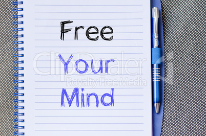 Free your mind write on notebook