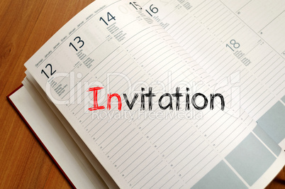 Invitation write on notebook