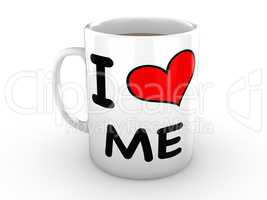 I love Me - Red Heart on a White Mug