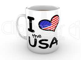I love the USA - Union Flag Heart on White Mug