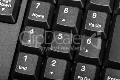 Electronic collection - numeric keypad on the computer keyboard