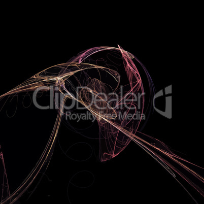 image of one Digital Fractal on Black Color