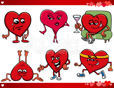 valentine and love cartoon set