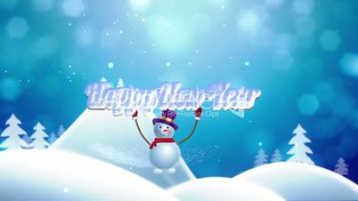 Snowman brings "Happy New Year"
