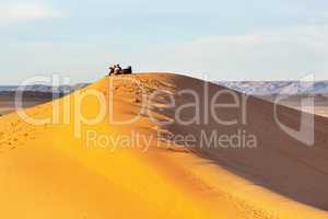 Sand dune in the desert of Morocco