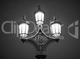 Black and white Street lamp