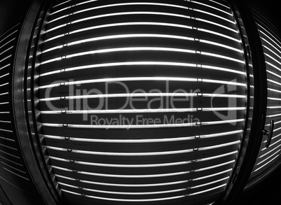 Window blinds in black and white