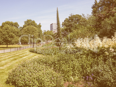 Retro looking St James Park in London