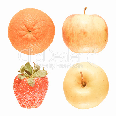 Retro looking Fruits isolated