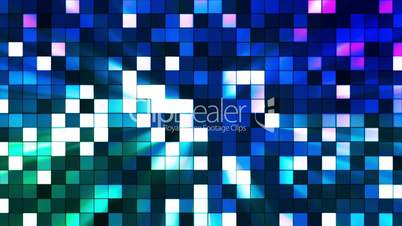 Broadcast Twinkling Hi-Tech Squares, Blue Green, Abstract, Loopable, HD
