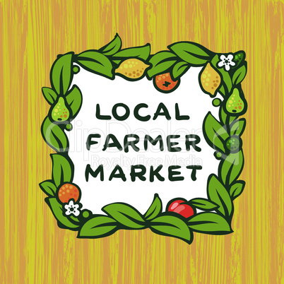 - Local farmer market, farm logo design, vector illustration.