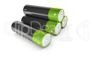 black and green batteries