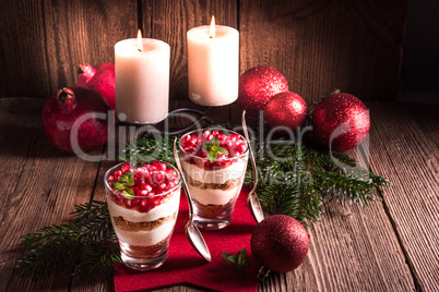 Pomegranate -Mascarpone dessert