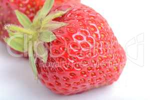 fresh strawberries close up isolated on a white background