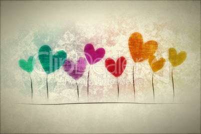 grunge background hearts