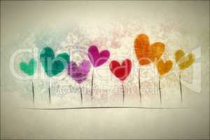 grunge background hearts