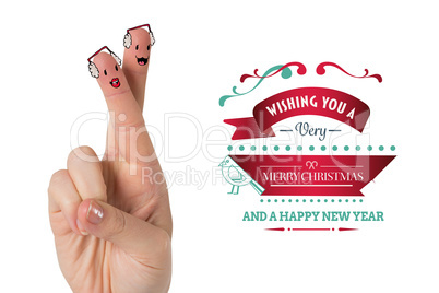 Composite image of christmas fingers