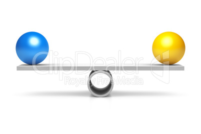 blue and yellow ball