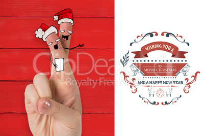 Composite image of christmas fingers Composite image of christmas fingers