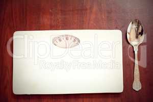 Composite image of weighing scale