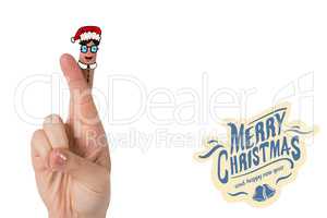 Composite image of christmas fingers