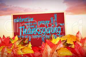 Composite image of thanksgiving words
