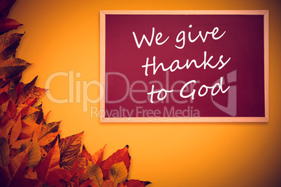 Composite image of give thanks