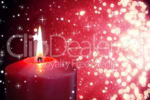 Composite image of red candle