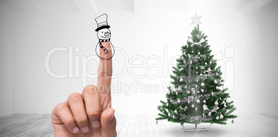 Composite image of snowman finger