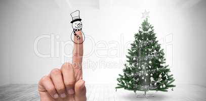 Composite image of snowman finger