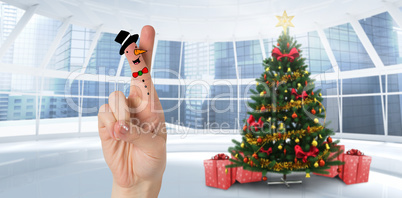 Composite image of christmas fingers