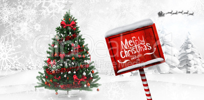 Composite image of merry christmas message