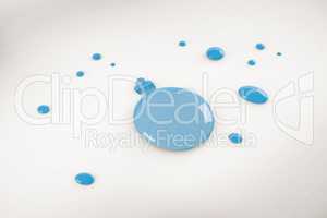 A blue Bauble paint splash