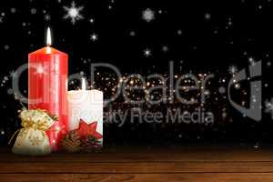 Composite image of christmas candles