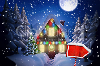 Composite image of santa sign