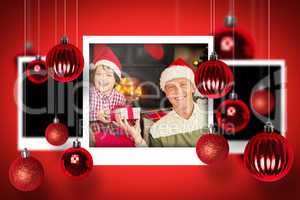 Composite image of christmas photographs