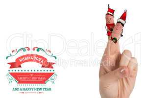 Composite image of christmas fingers