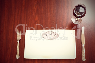 Composite image of weighing scale