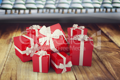 Composite image of christmas gifts