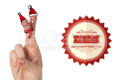 Composite image of christmas fingers