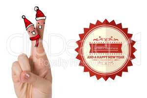 Composite image of christmas fingers