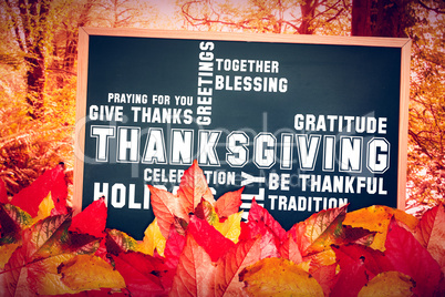 Composite image of thanksgiving words