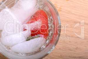 Strawberry cocktail in ice drink