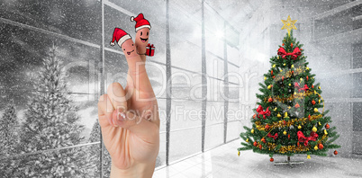 Composite image of christmas fingers