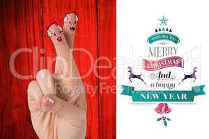 Composite image of christmas fingers