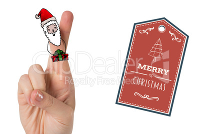 Composite image of christmas fingers