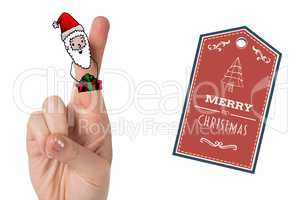 Composite image of christmas fingers